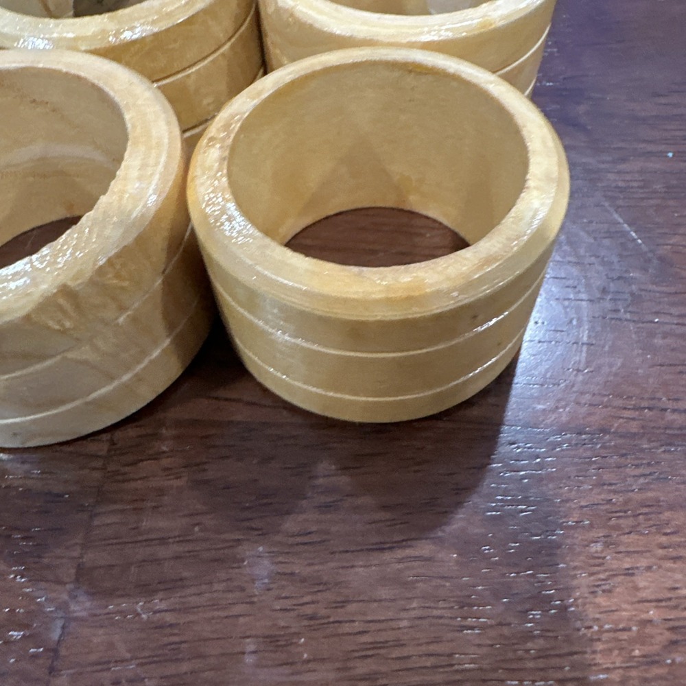 Wood Napkin Rings Made‎ In Korea - Picture 2 of 5